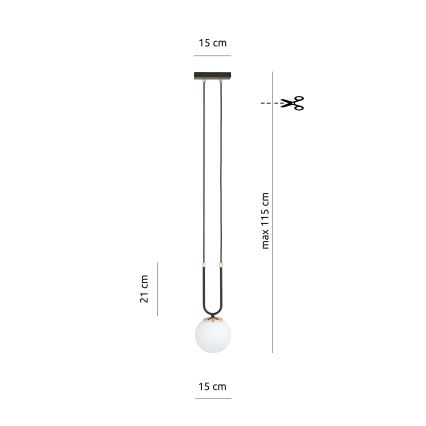 Żyrandol na lince GLAM 1xE14/10W/230V czarny
