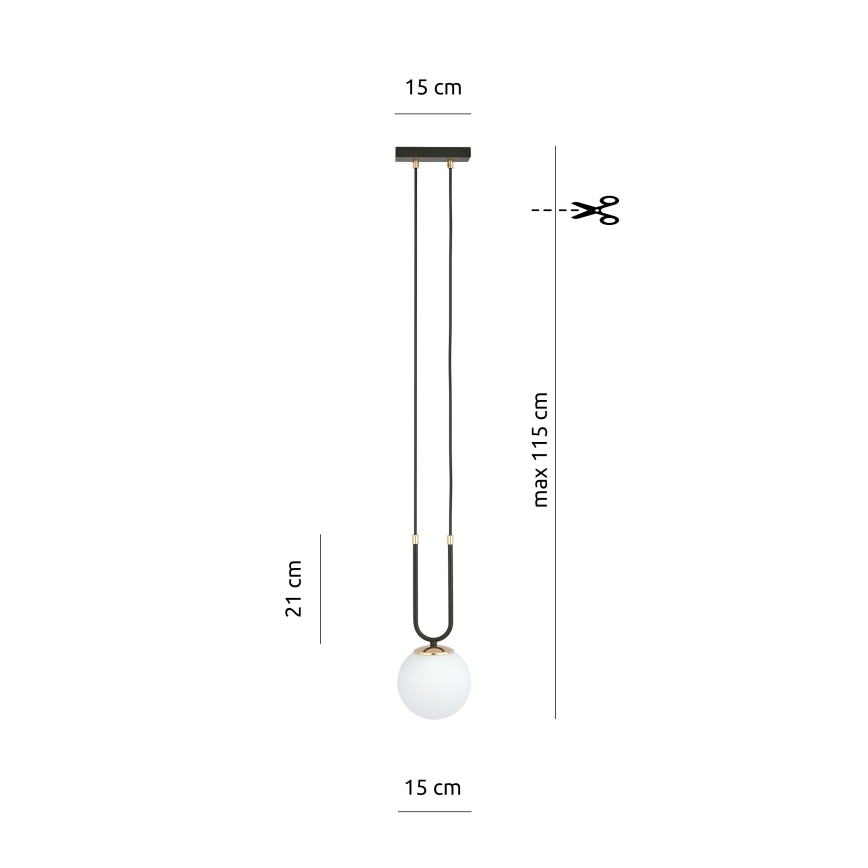 Żyrandol na lince GLAM 1xE14/10W/230V czarny