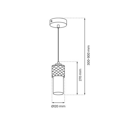 Żyrandol na lince GLAM 1xE27/60W/230V