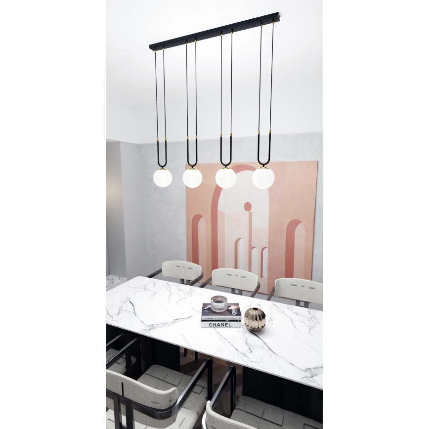 Żyrandol na lince GLAM 4xE14/10W/230V czarny