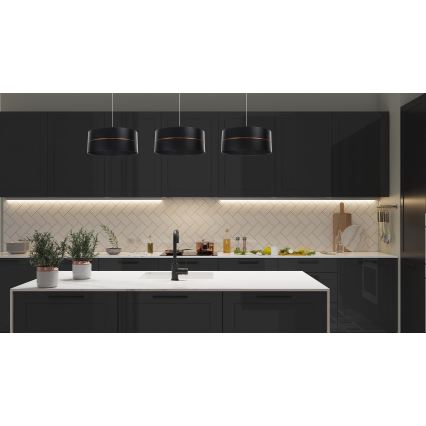 Żyrandol na lince GLAM HOME 1xE27/60W/230V śr. 40 cm czarny