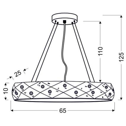 Żyrandol na lince GLANCE 5xG9/40W/230V