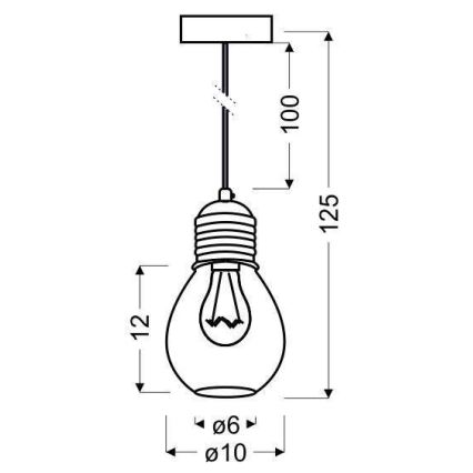 Żyrandol na lince GLIVA 1xE27/60W/230V