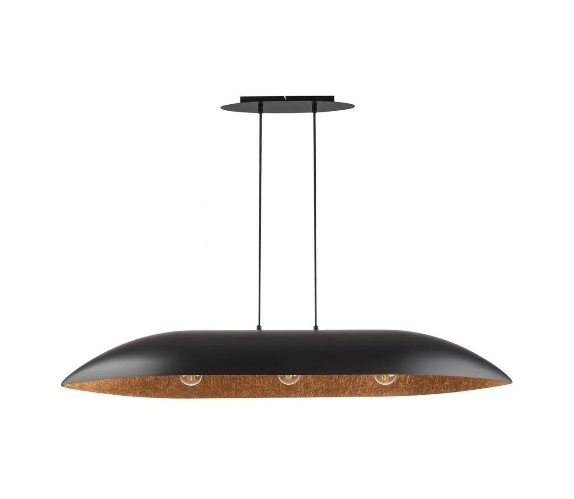 Żyrandol na lince GONDOLA 3xE27/60W/230V czarny/miedź