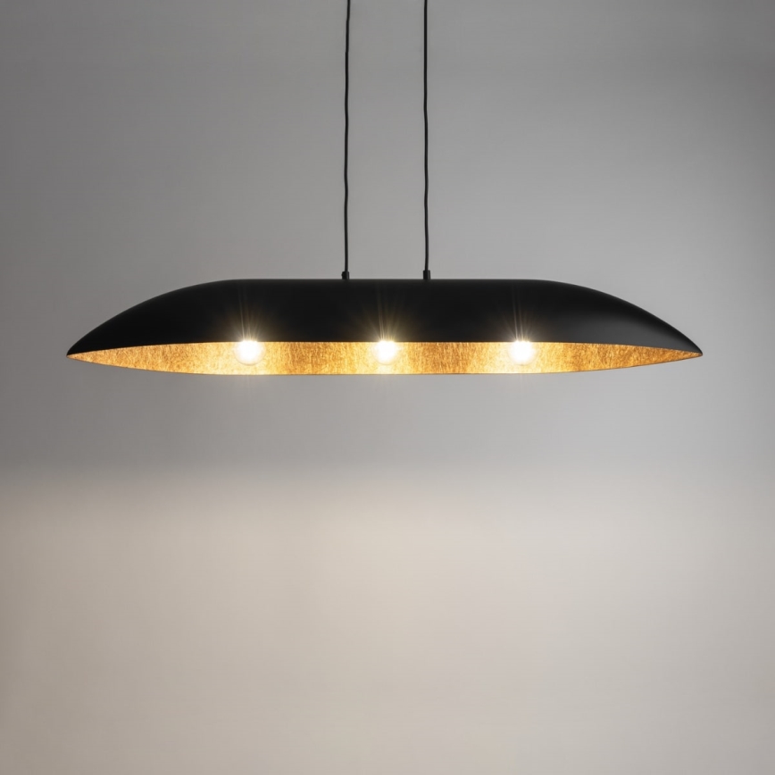 Żyrandol na lince GONDOLA 3xE27/60W/230V czarny/miedź
