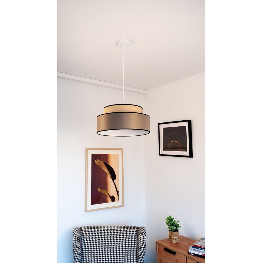 Żyrandol na lince GRACE 1xE27/60W/230V beżowy/brązowy