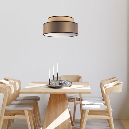 Żyrandol na lince GRACE 1xE27/60W/230V beżowy/brązowy
