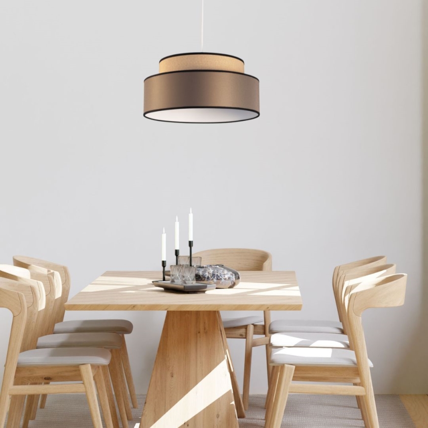 Żyrandol na lince GRACE 1xE27/60W/230V beżowy/brązowy