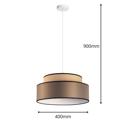 Żyrandol na lince GRACE 1xE27/60W/230V beżowy/brązowy