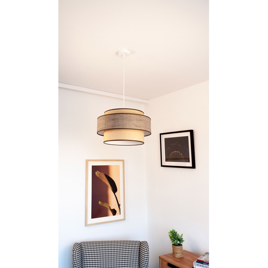 Żyrandol na lince GRACE 1xE27/60W/230V beżowy/brązowy