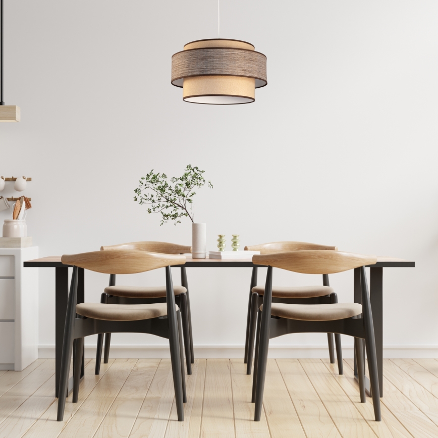 Żyrandol na lince GRACE 1xE27/60W/230V beżowy/brązowy
