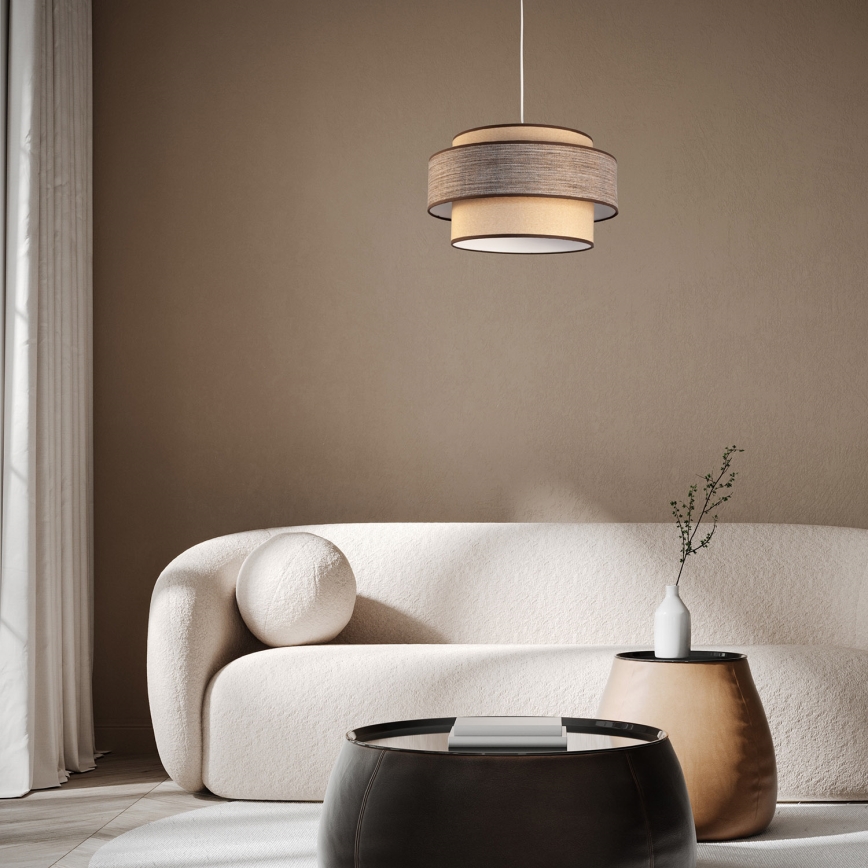 Żyrandol na lince GRACE 1xE27/60W/230V beżowy/brązowy