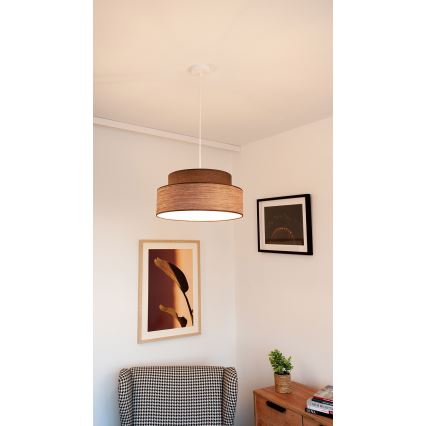 Żyrandol na lince GRACE 1xE27/60W/230V brązowy/beżowy