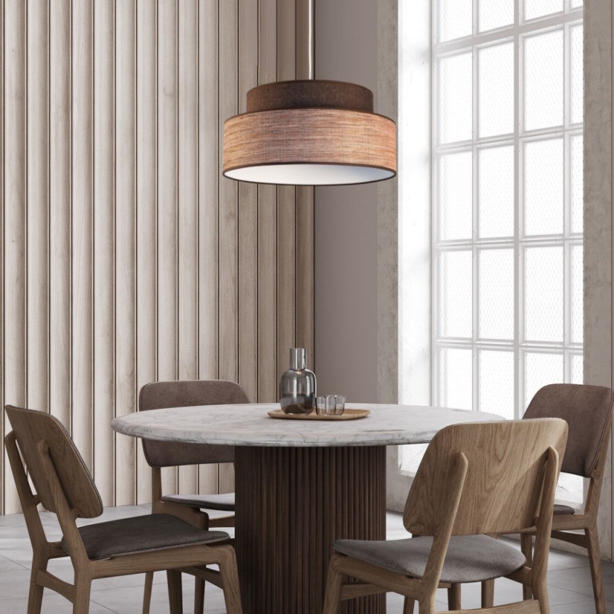 Żyrandol na lince GRACE 1xE27/60W/230V brązowy/beżowy