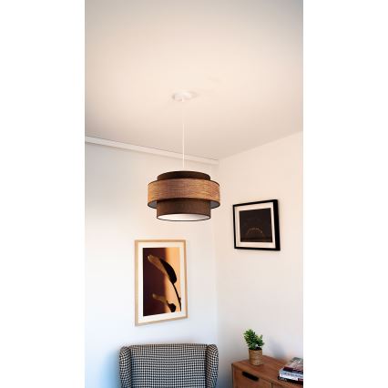 Żyrandol na lince GRACE 1xE27/60W/230V brązowy/beżowy