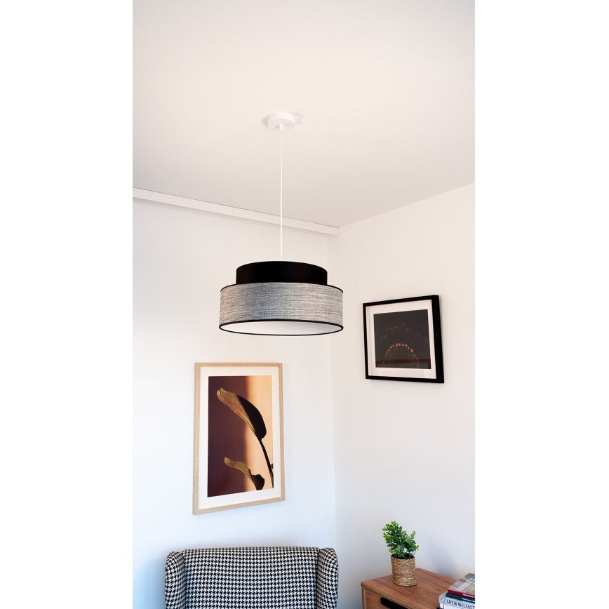 Żyrandol na lince GRACE 1xE27/60W/230V czarny/szary