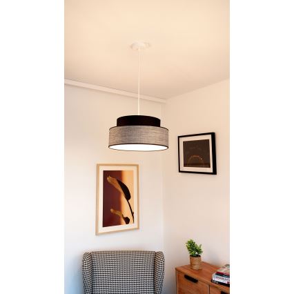 Żyrandol na lince GRACE 1xE27/60W/230V czarny/szary