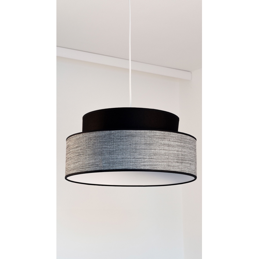Żyrandol na lince GRACE 1xE27/60W/230V czarny/szary