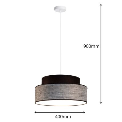 Żyrandol na lince GRACE 1xE27/60W/230V czarny/szary