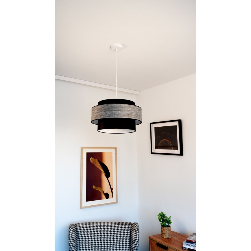 Żyrandol na lince GRACE 1xE27/60W/230V czarny/szary