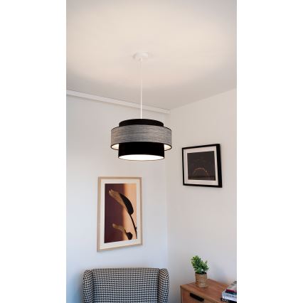 Żyrandol na lince GRACE 1xE27/60W/230V czarny/szary