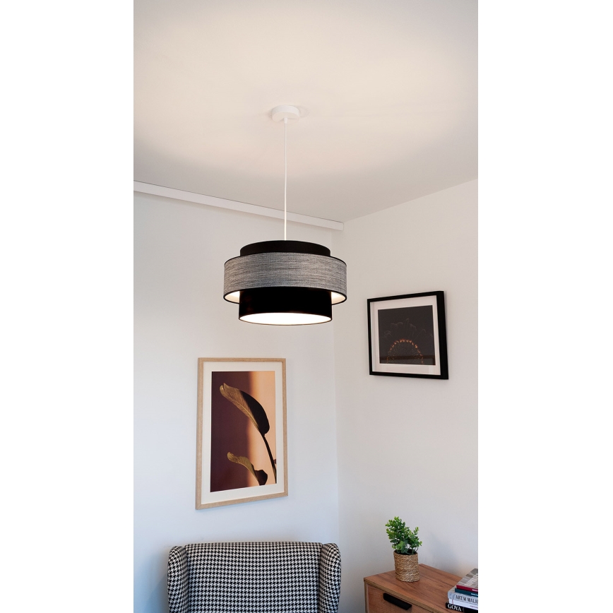 Żyrandol na lince GRACE 1xE27/60W/230V czarny/szary