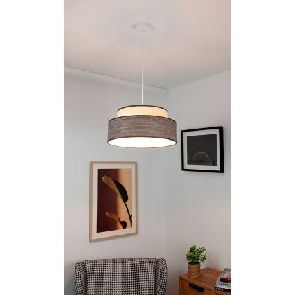 Żyrandol na lince GRACE 1xE27/60W/230V kremowy/brązowy