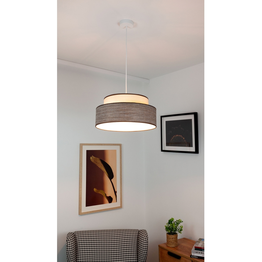 Żyrandol na lince GRACE 1xE27/60W/230V kremowy/brązowy