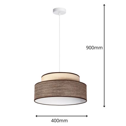 Żyrandol na lince GRACE 1xE27/60W/230V kremowy/brązowy