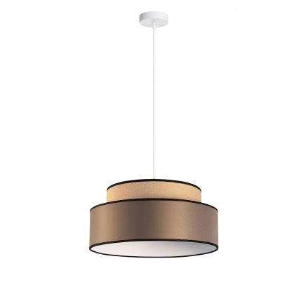 Żyrandol na lince GRACE 1xE27/60W/230V śr. 40 cm beżowy/brązowy