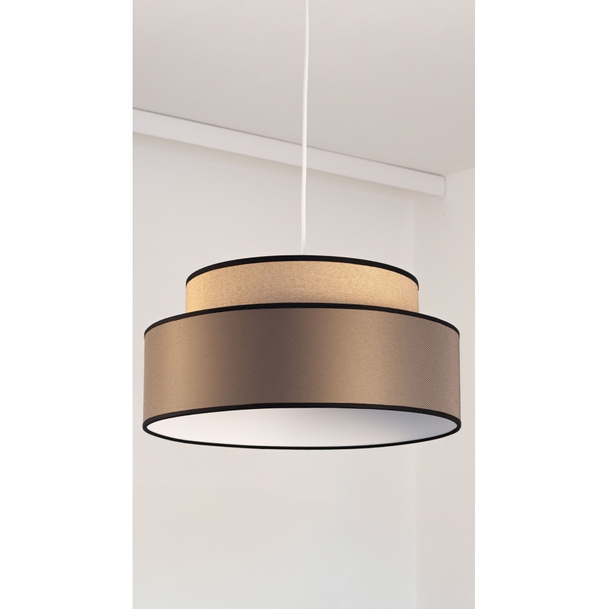 Żyrandol na lince GRACE 1xE27/60W/230V śr. 40 cm beżowy/brązowy