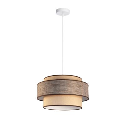 Żyrandol na lince GRACE 1xE27/60W/230V śr. 40 cm beżowy/brązowy