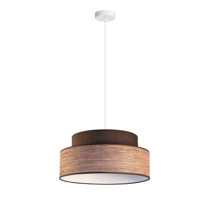 Żyrandol na lince GRACE 1xE27/60W/230V śr. 40 cm brązowy/beżowy