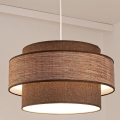 Żyrandol na lince GRACE 1xE27/60W/230V śr. 40 cm brązowy/beżowy