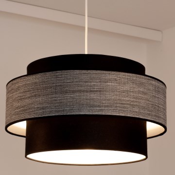 Żyrandol na lince GRACE 1xE27/60W/230V śr. 40 cm czarny/szary