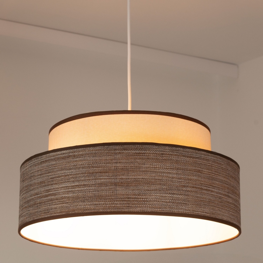 Żyrandol na lince GRACE 1xE27/60W/230V śr. 40 cm kremowy/brązowy