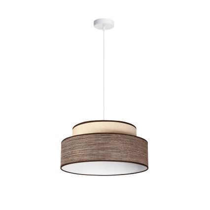 Żyrandol na lince GRACE 1xE27/60W/230V śr. 40 cm kremowy/brązowy