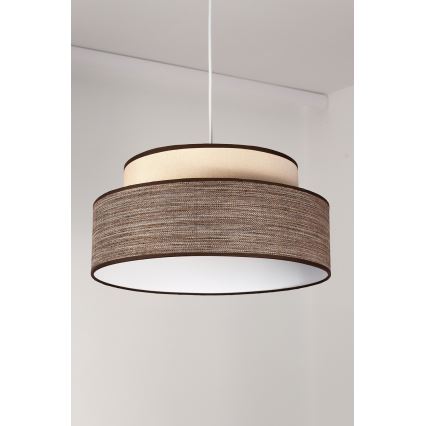 Żyrandol na lince GRACE 1xE27/60W/230V śr. 40 cm kremowy/brązowy