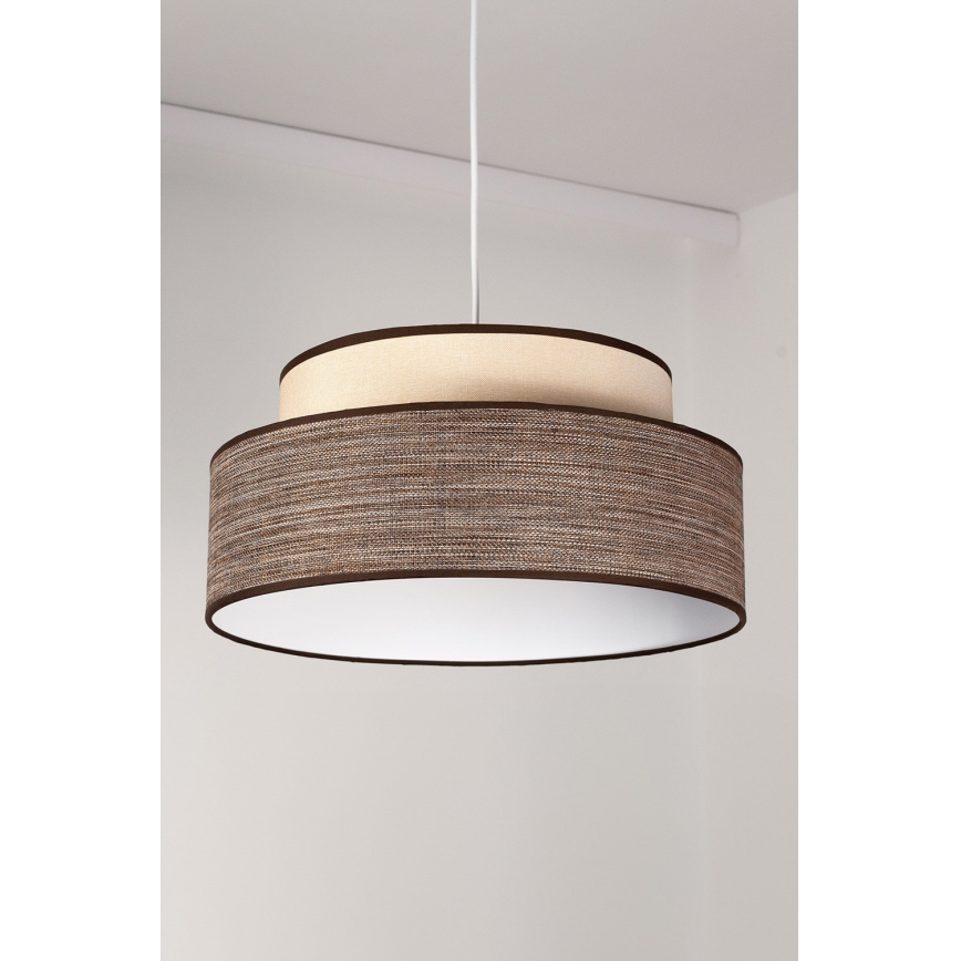 Żyrandol na lince GRACE 1xE27/60W/230V śr. 40 cm kremowy/brązowy