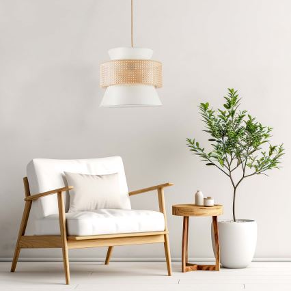 Żyrandol na lince GRENADA 1xE27/20W/230V śr. 40 cm beżowy
