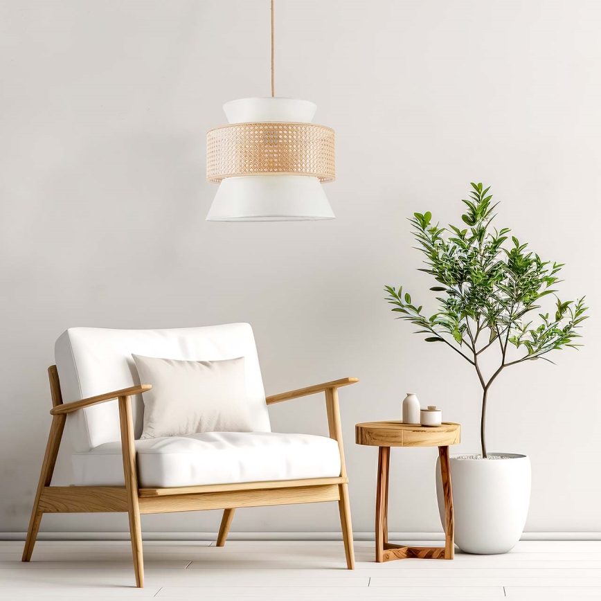 Żyrandol na lince GRENADA 1xE27/20W/230V śr. 40 cm beżowy