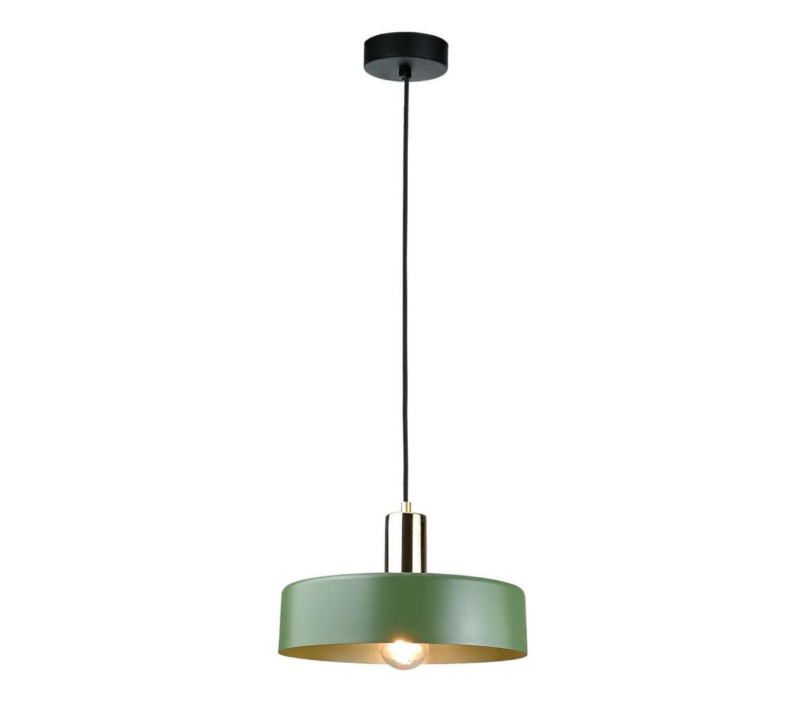 Żyrandol na lince HAKI 1xE27/60W/230V zielony/czarny/chrom błyszczący