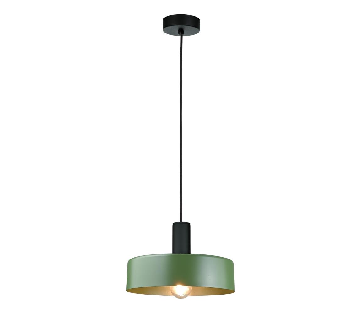 Żyrandol na lince HAKI 1xE27/60W/230V zielony/czarny