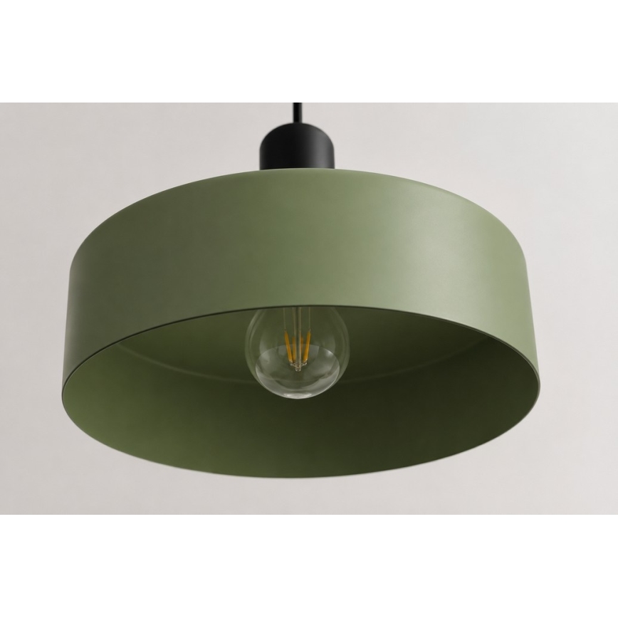 Żyrandol na lince HAKI 1xE27/60W/230V zielony/czarny