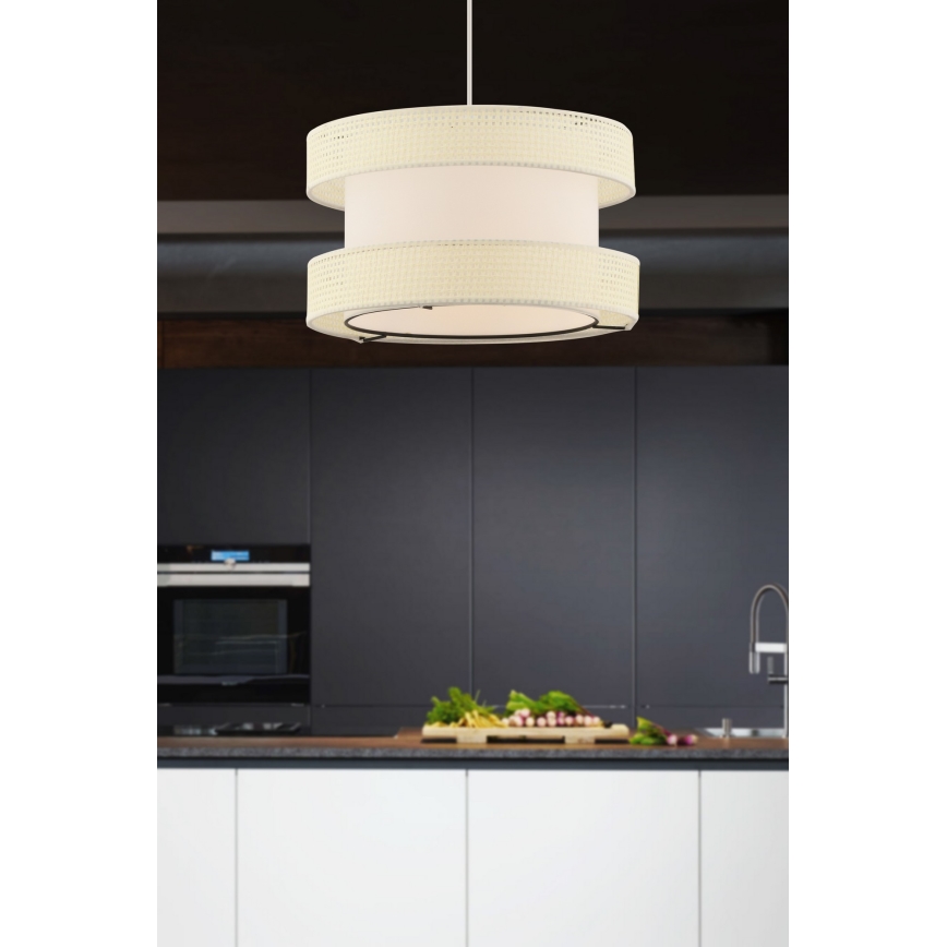 Žyrandol na lince HALO 1xE27/60W/230V kremowy