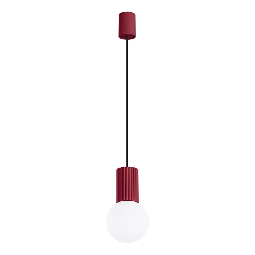 Żyrandol na lince HALO 1xG9/8W/230V śr. 12 cm czerwony