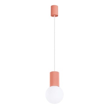 Żyrandol na lince HALO 1xG9/8W/230V śr. 12 cm różowy
