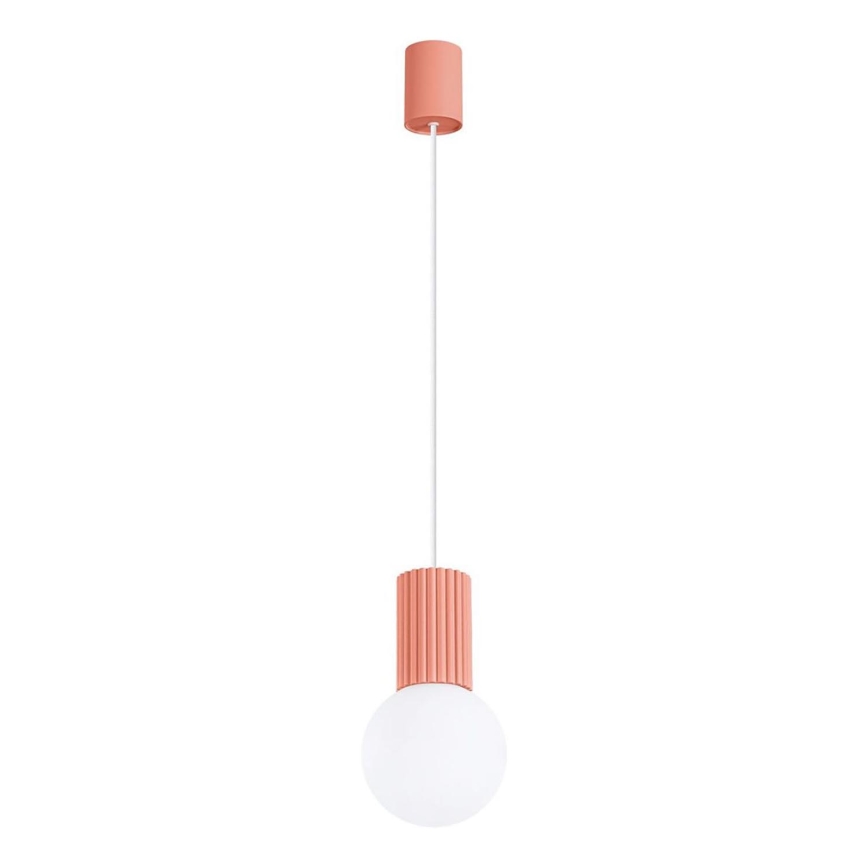 Żyrandol na lince HALO 1xG9/8W/230V śr. 12 cm różowy