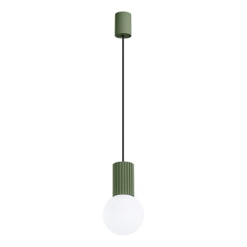 Żyrandol na lince HALO 1xG9/8W/230V śr. 12 cm zielony