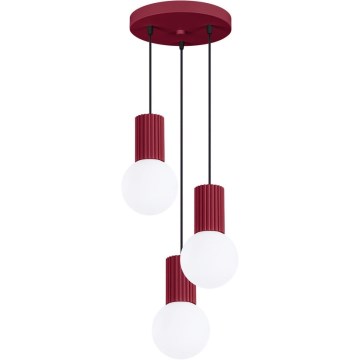 Żyrandol na lince HALO 3xG9/8W/230V śr. 25 cm czerwony